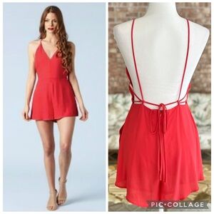 Lush Red Strappy Romper